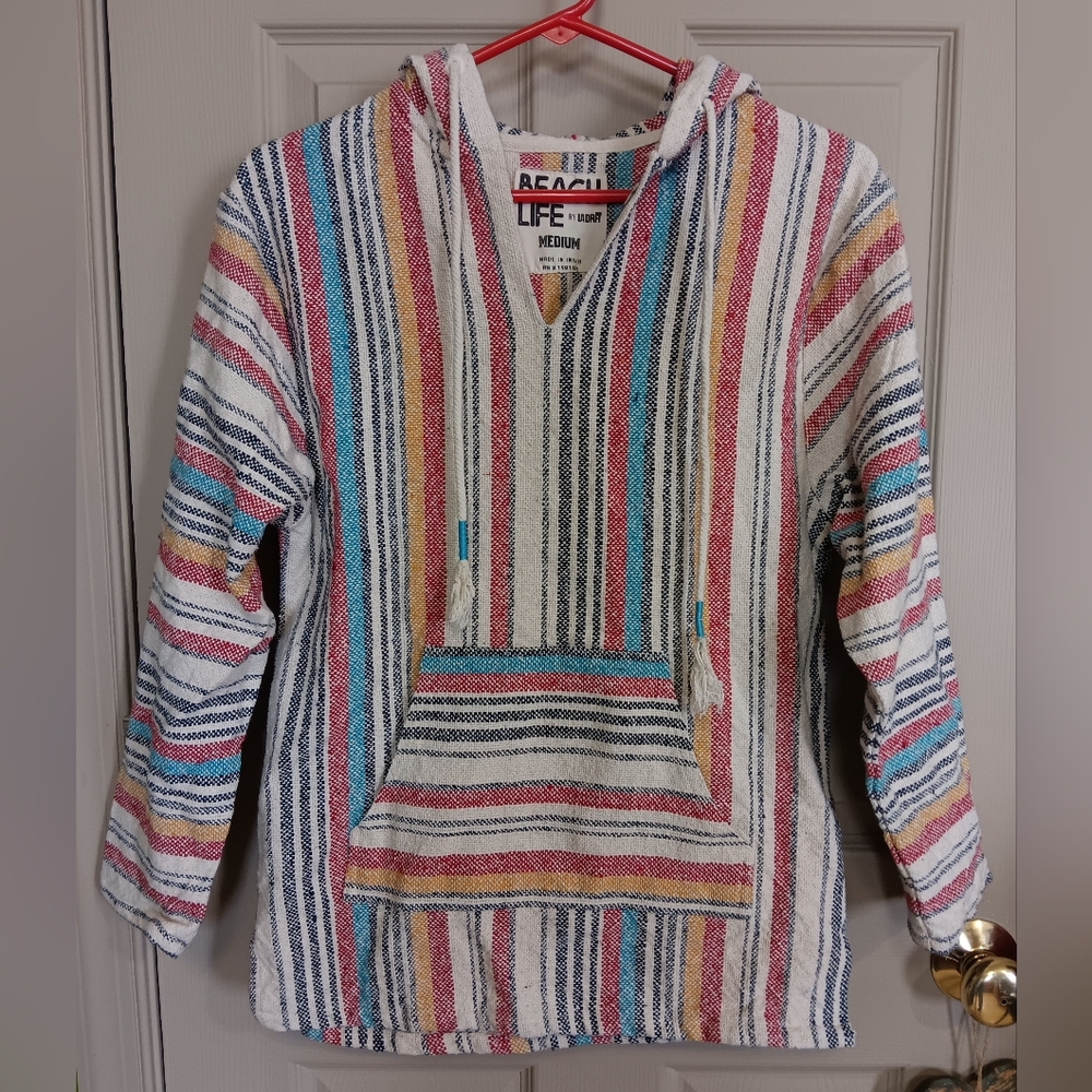 Beach Life Women's 100% Cotton Hooded Baja Sweater Hoodie - Medium